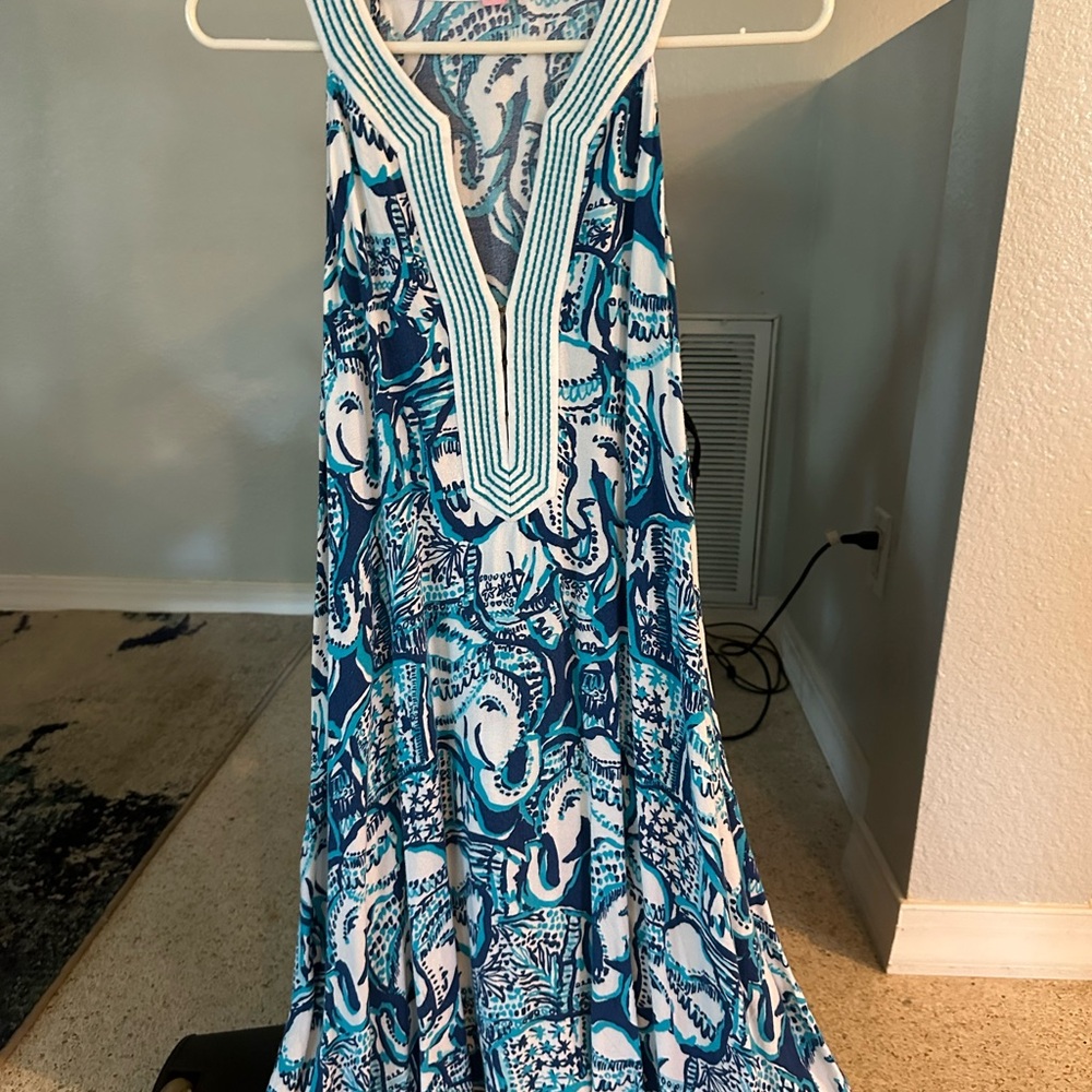 Lilly Pulitzer Blue & White Patterned Sleeveless Dress